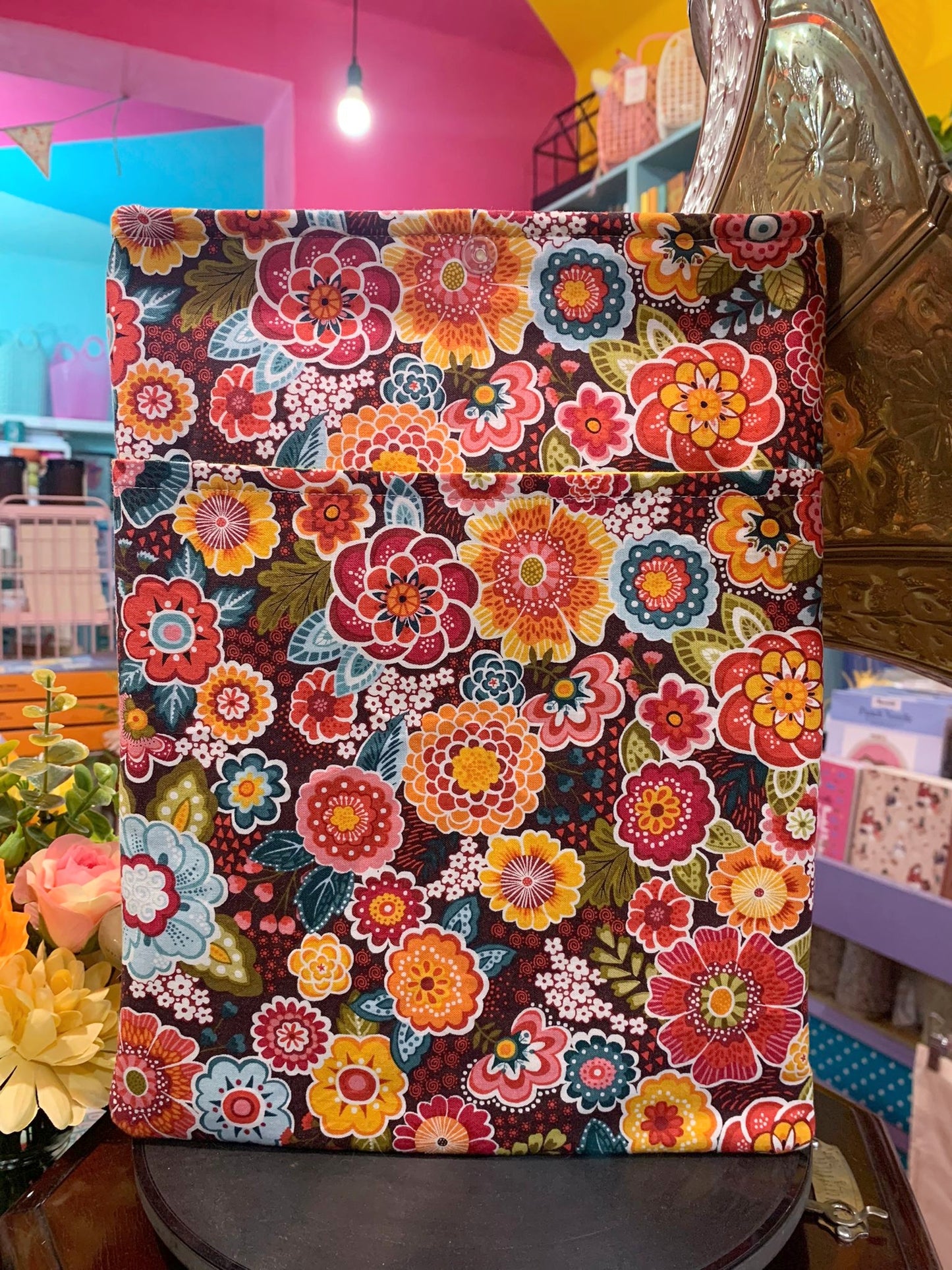 Book Cover Taglia L Revival Floral Brown