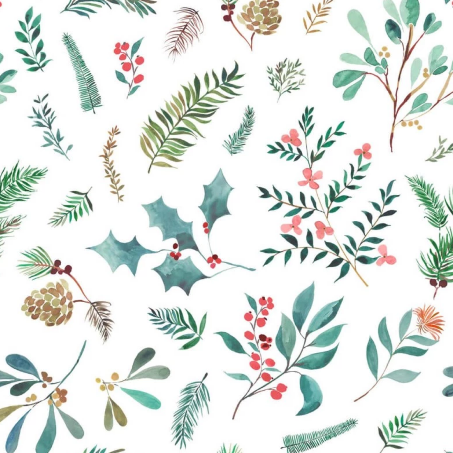 Canvas Cotone Xmas Floral