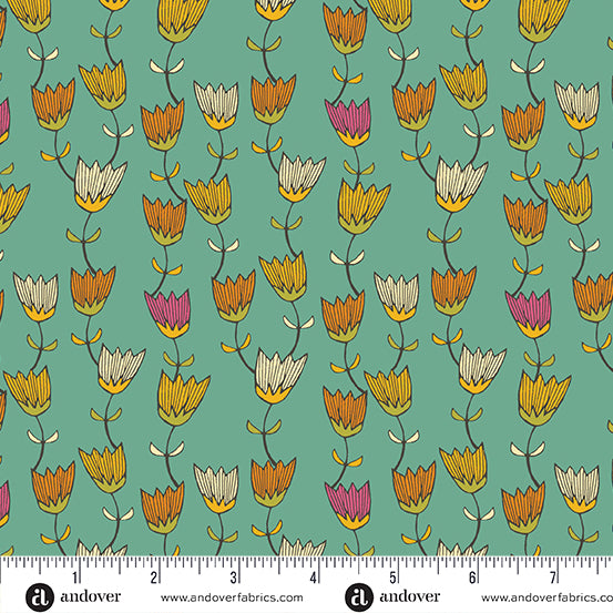 cotone-americano-makower-fabrics-winged-garden-delight-tender-twigwork