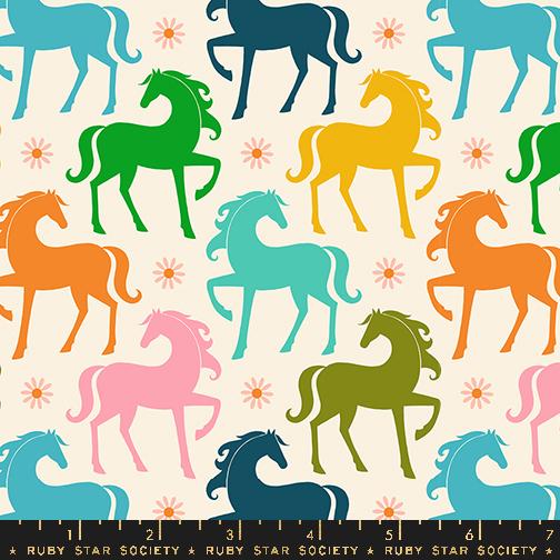 Cotone Americano Carousel Natural Fancy Horses