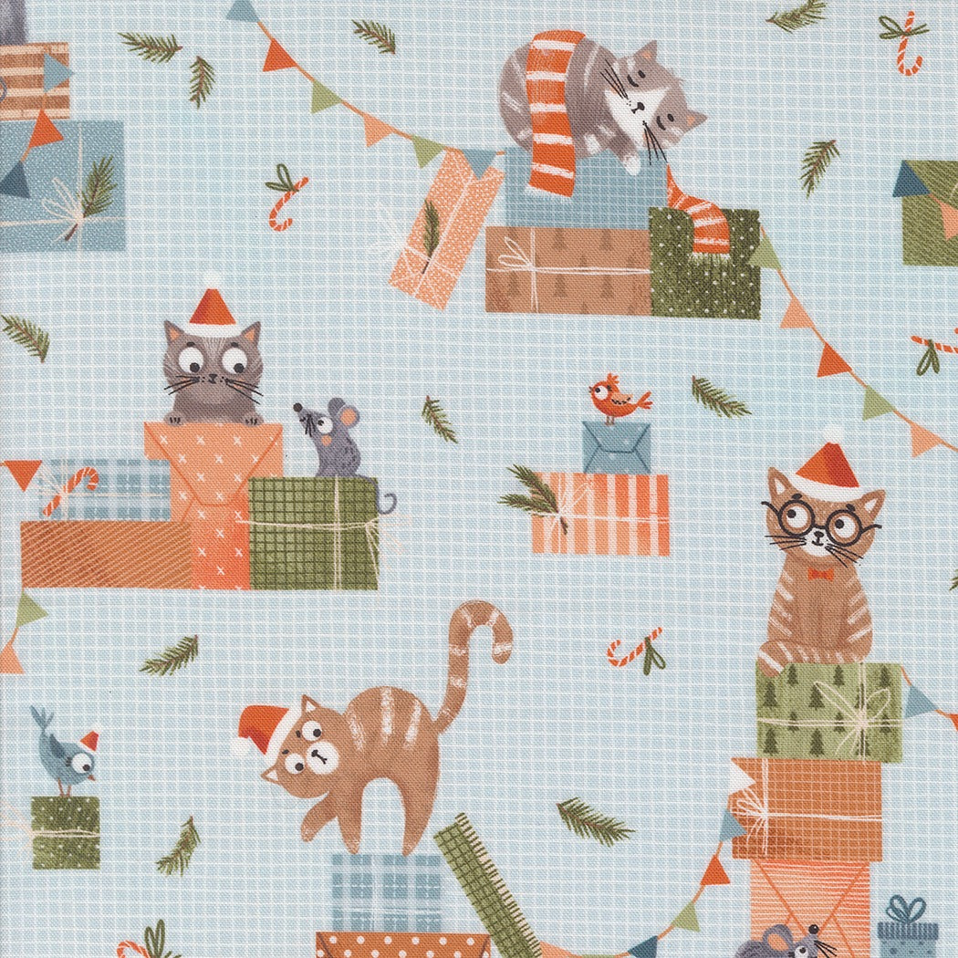 Cotone Americano Purrfect Christmas Cats & Birds