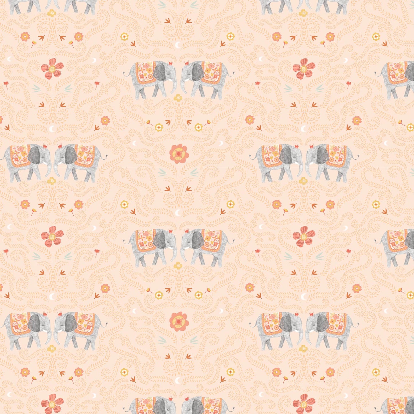 Promo Scampolo Jersey Elephants 100 x 150 cm