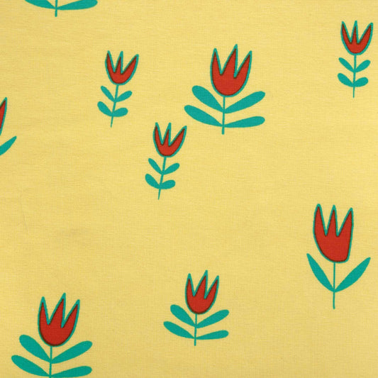 Promo Scampolo Jersey Tulips Yellow 200 x 150 cm