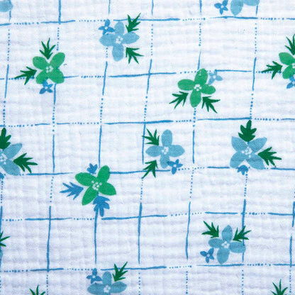 Promo Scampolo Mussola Chamaleon Flowers 100 x 135 cm