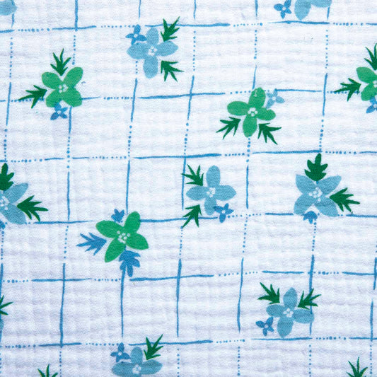 Promo Scampolo Mussola Chamaleon Flowers 100 x 135 cm