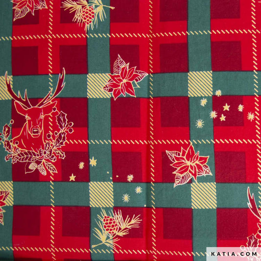 Promo Scampolo Popelin Reindeer Square 250 x 150 cm