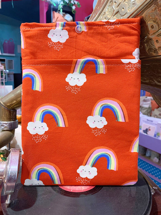 Book Cover Taglia S Whatever The Weather Cloud Red Papercut Rainbows