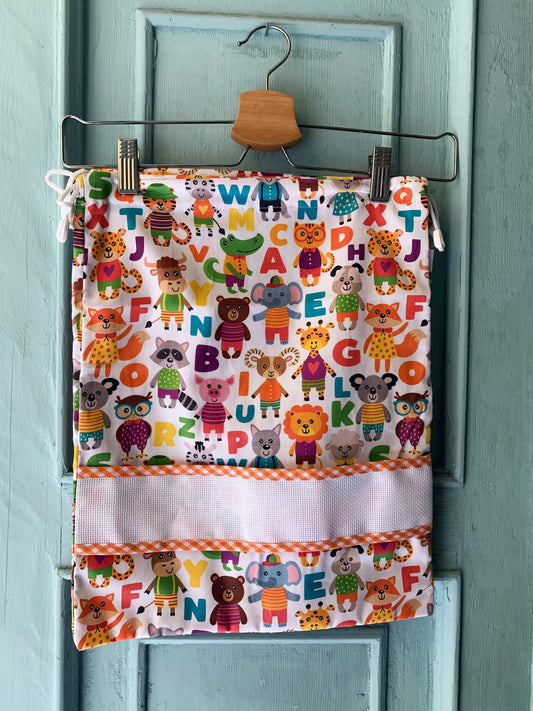 Sacchetta Animali & Lettere con Ricamo a Macchina Personalizzato
