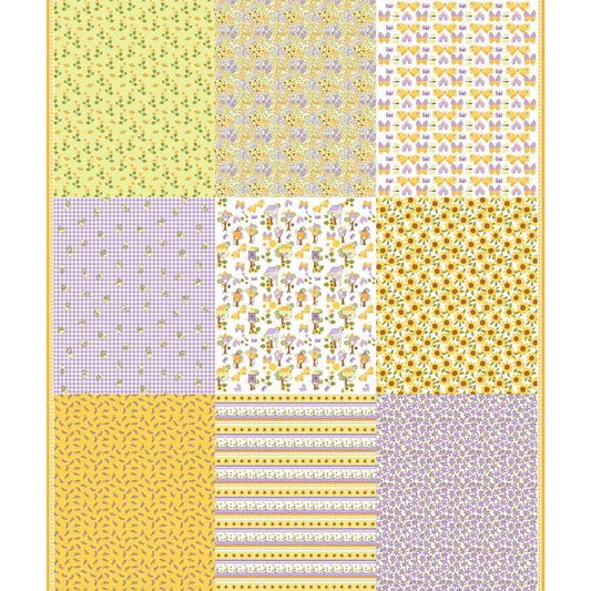 Popelin Panel Patchwork Sunflower