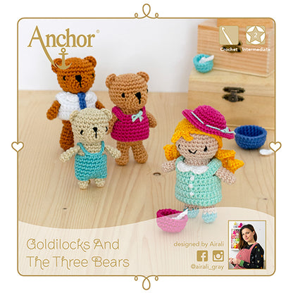 Kit Uncinetto Amigurumi Goldilocks & 3 Bears