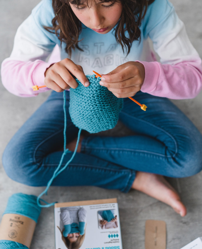 Kit Maglia per Bambini - Scaldacollo & Manopole Turchese