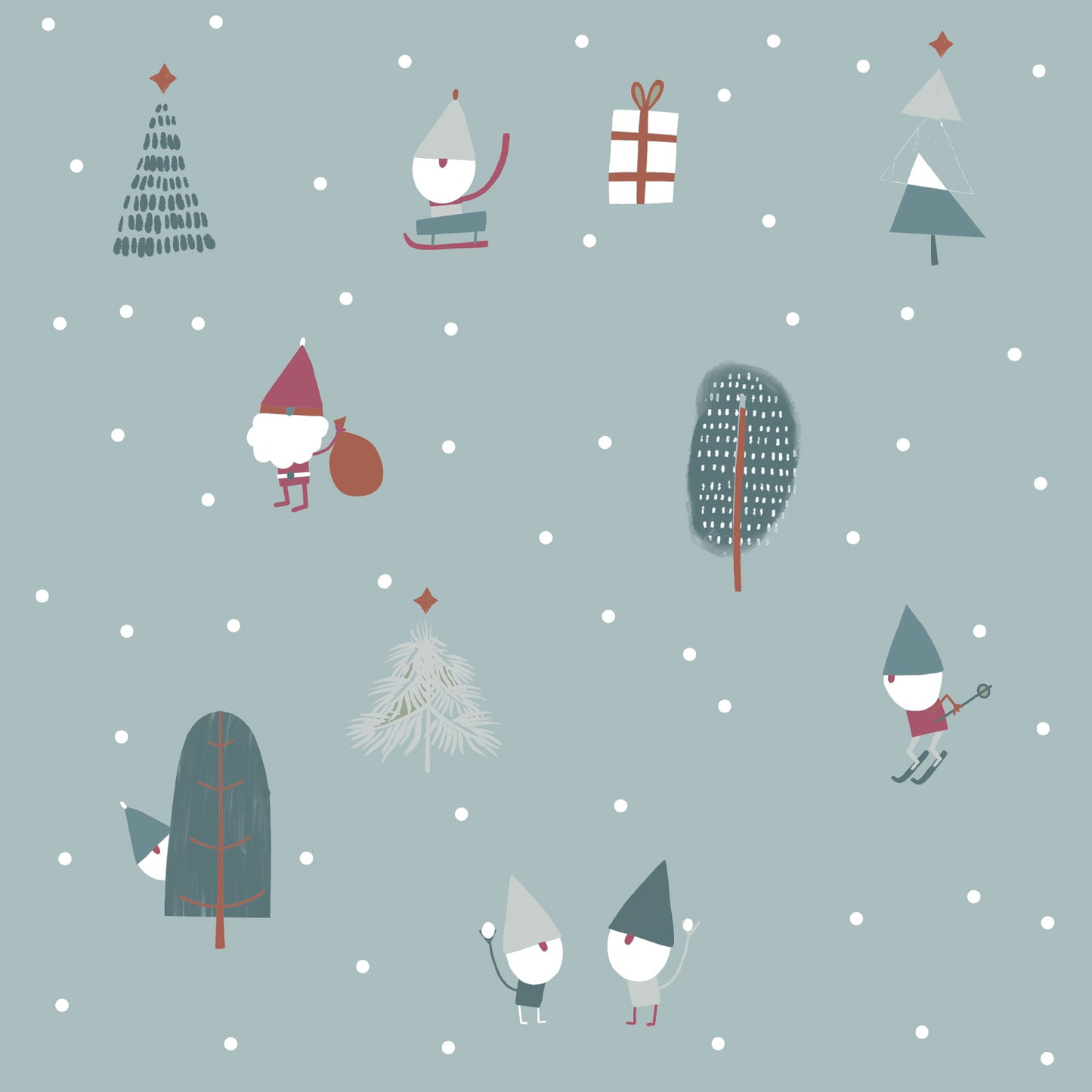 Canvas Cotone Xmas Gnomes