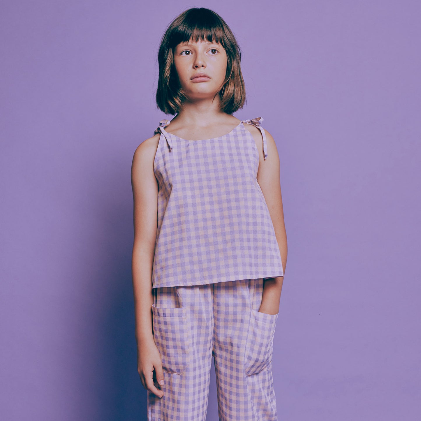 Vichy Gingham Lilac & Yellow