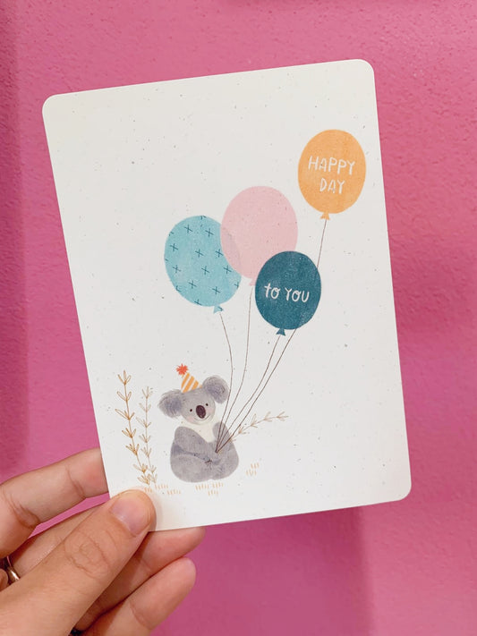 Cartolina Segnalibro Koala Happy Day