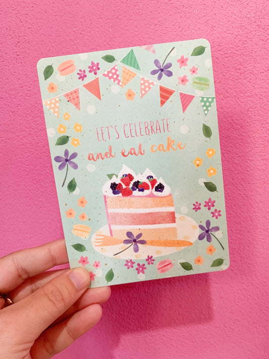 Cartolina Segnalibro Celebrate & Eat Cake