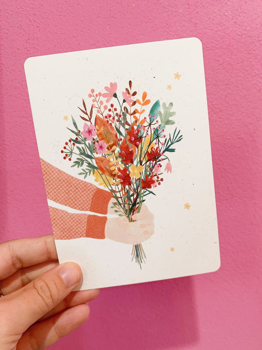 Cartolina Segnalibro Mazzo Di Fiori