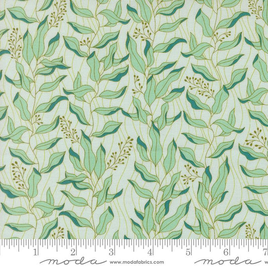 Cotone Americano Legendary Love Aqua Willow Leaf Vine