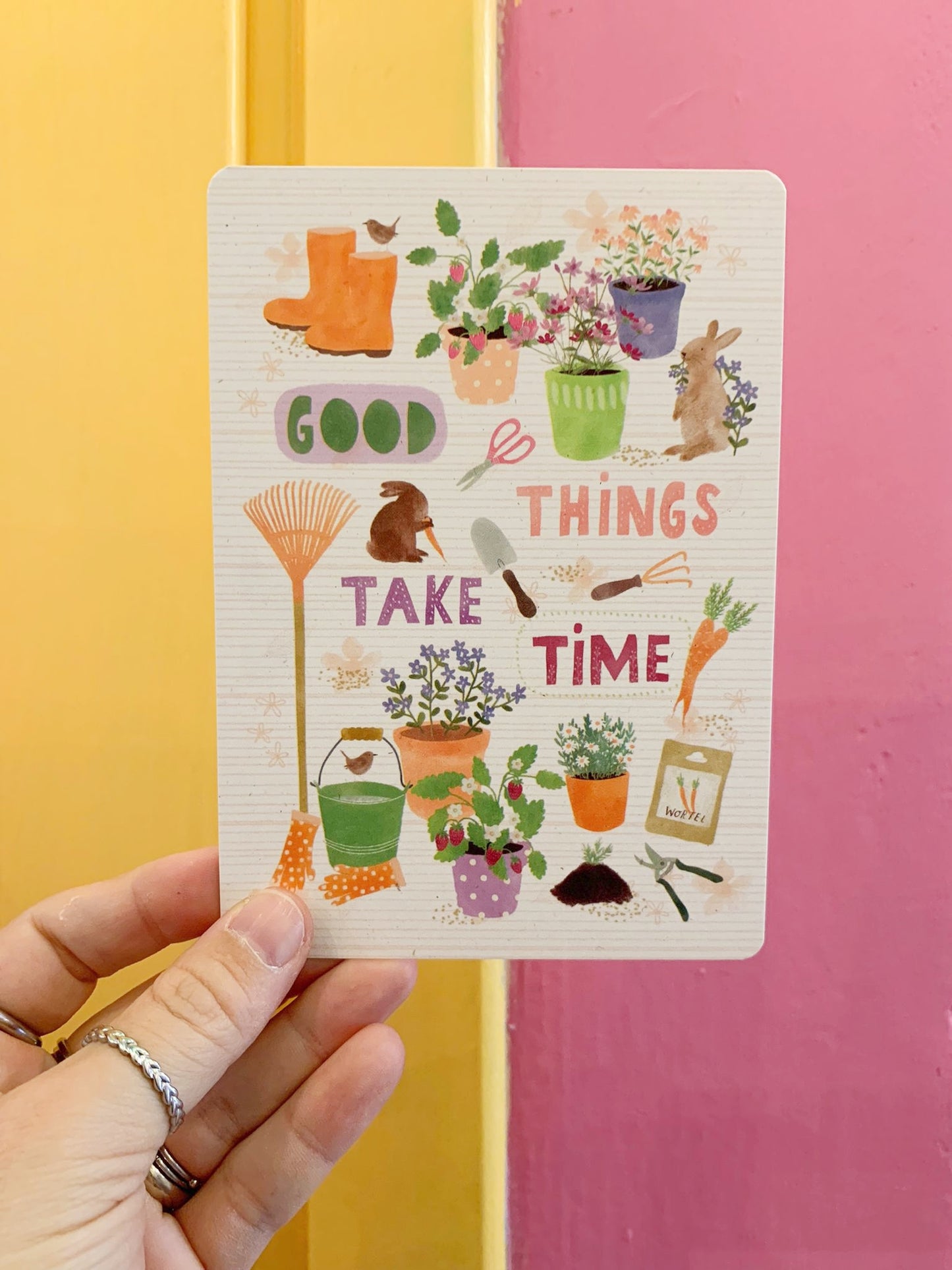 Cartolina Segnalibro Good Things Take Time