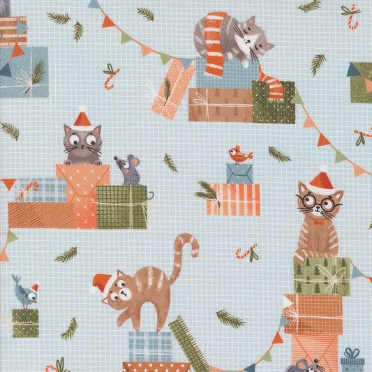Cotone Americano Purrfect Christmas Cats & Birds